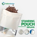 Standing Pouch PUTIH 14x22cm WINDOW ZIPLOCK DELKOCHOICE ALU FOIL