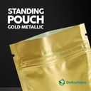 Standing Pouch GOLD WINDOW ZIPLOCK DELKOCHOICE ALU FOIL