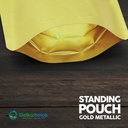 Standing Pouch GOLD 14x22cm WINDOW ZIPLOCK DELKOCHOICE ALU FOIL