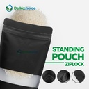 Standing Pouch HITAM 18x26cm WINDOW ZIPLOCK DELKOCHOICE ALU FOIL