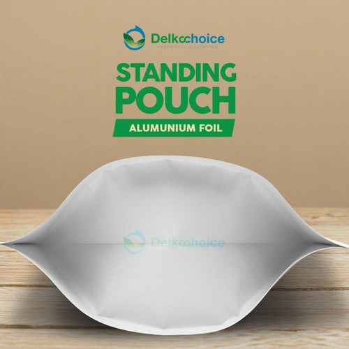 Standing Pouch PUTIH 16x24cm NON WINDOW ZIPLOCK Plastik Klip ALU FOIL