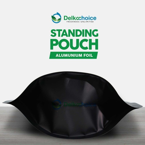 Standing Pouch HITAM 16x24cm NON WINDOW ZIPLOCK Plastik Klip ALU FOIL