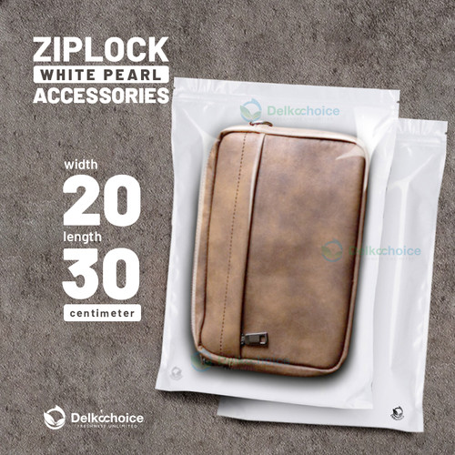 PLASTIK KLIP PUTIH 20x30cm ZIPLOCK BAG KEMASAN AKSESORIS DELKOCHOICE