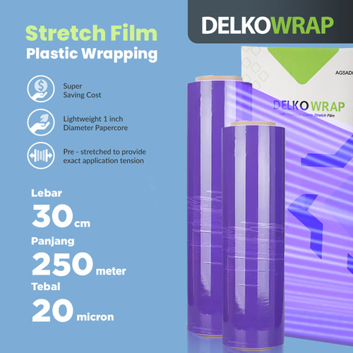 Plastik Wraping Stretch Film 30cm x 250m DELKOWRAP TERMURAH / SATUAN