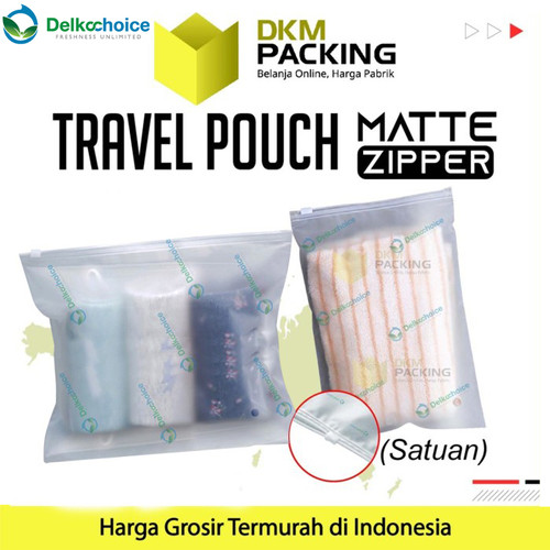 Plastik Traveling Pouch Matte POLOS Zipper Storage Organizer Bag