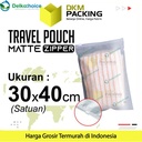 Plastik Traveling Pouch Matte 30x40 POLOS Zipper Storage Organizer Bag