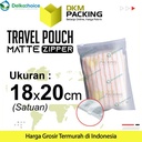 Plastik Traveling Pouch Matte 18x20 POLOS Zipper Storage Organizer Bag