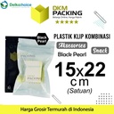 PLASTIK KLIP BLACK 15x22cm ZIPLOCK BAG KEMASAN AKSESORIS DELKOCHOICE