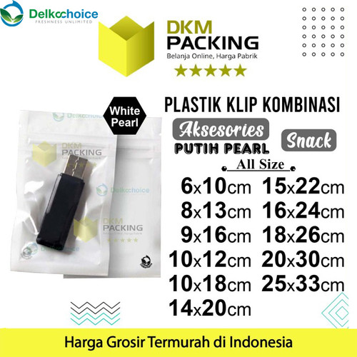 PLASTIK KLIP PUTIH ZIPLOCK BAG KEMASAN AKSESORIS DELKOCHOICE TERMURAH