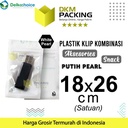 PLASTIK KLIP PUTIH 18x26cm ZIPLOCK BAG KEMASAN AKSESORIS DELKOCHOICE