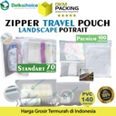 Plastik Traveling Pouch Matte Doff Zipper Storage Organizer Bag Polos