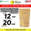 Standing Pouch 12x20cm Kraft Paper EKONOMIS FULL ZIPLOCK Plastik Klip