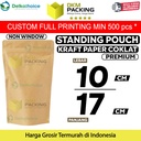 STANDING POUCH 10x17cm KRAFT PAPER NON WINDOW PLASTIK KLIP DELKOCHOICE