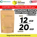 STANDING POUCH 12x20cm KRAFT PAPER NON WINDOW PLASTIK KLIP DELKOCHOICE