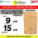 STANDING POUCH 9x15cm KRAFT PAPER NON WINDOW PLASTIK KLIP DELKOCHOICE