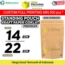 PLASTIK KLIP 14x22cm KRAFT PAPER NON WINDOW STANDING POUCH DELKOCHOICE
