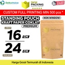 PLASTIK KLIP 16x24cm KRAFT PAPER NON WINDOW STANDING POUCH DELKOCHOICE