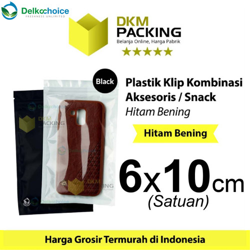 Plastik Klip 6x10cm ZIPLOCK BAG BLACK Kemasan Aksesoris DELKOCHOICE
