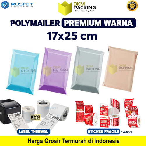 Polymailer 17x25cm PREMIUM Colour Polos Plastik Packing Olshop SATUAN
