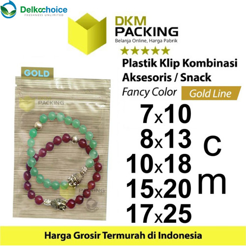 Plastik Klip ZIPLOCK Bag GOLD Kemasan Aksesoris DELKOCHOICE