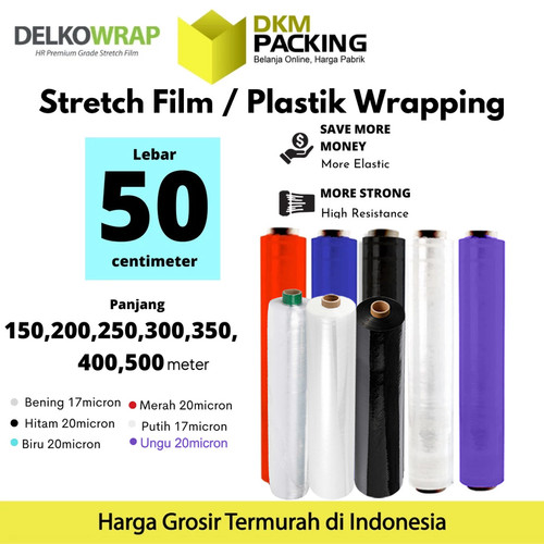 Plastic Wrap Stretch Film 50cm Plastik Wrapping DELKOWRAP / SATUAN