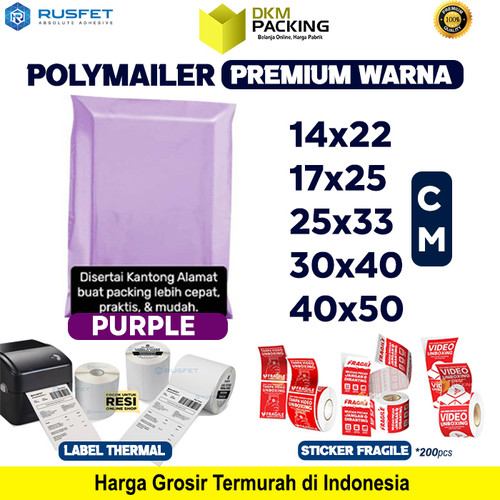 Polymailer PURPLE Amplop Plastik Packing Olshop PREMIUM / SATUAN