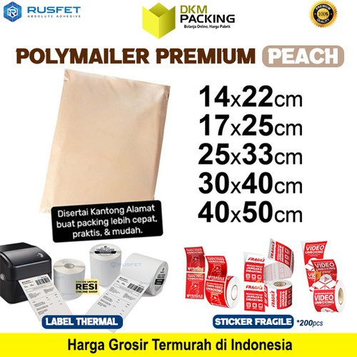 Polymailer PEACH Amplop Plastik Packing Olshop PREMIUM/ SATUAN