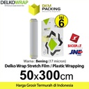 Plastik Wrapping Stretch Film Packing 50cm x 300m CLEAR DELKOWRAP /DUS