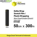 Plastik Wrapping Stretch Film 50cm x 300m HITAM DELKOWRAP / SATUAN
