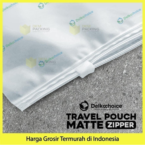 Plastik Traveling Pouch Matte POLOS Zipper Storage Organizer Bag