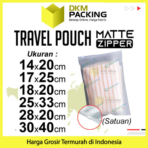Plastik Traveling Pouch Matte 30x40 POLOS Zipper Storage Organizer Bag