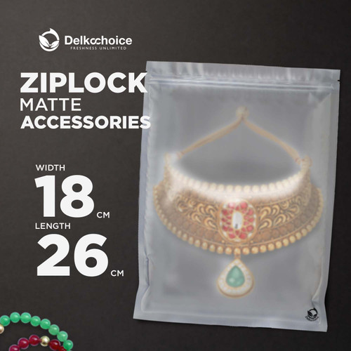 PLASTIK KLIP MATTE 18x26cm ZIPLOCK BAG KEMASAN AKSESORIS DELKOCHOICE