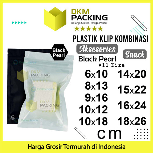 PLASTIK KLIP BLACK 10x12cm ZIPLOCK BAG KEMASAN AKSESORIS DELKOCHOICE