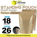 Standing Pouch Clear Kraft Paper 18x26 Ziplock Kombinasi Plastik Klip