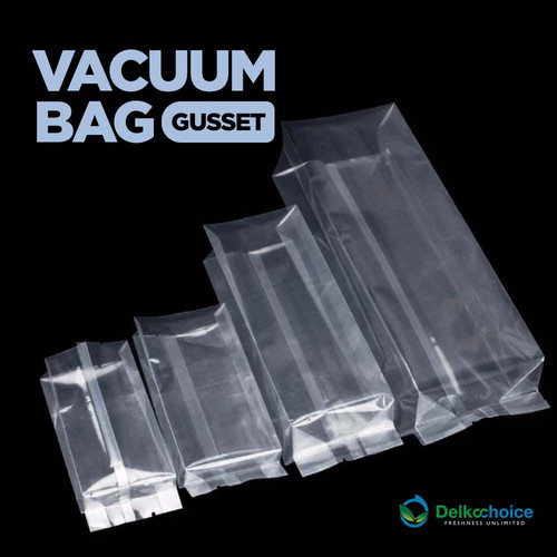 Plastik STANDING VACUUM BAG GUSSET 8x25 +5cm NYLON DELKOCHOICE SATUAN