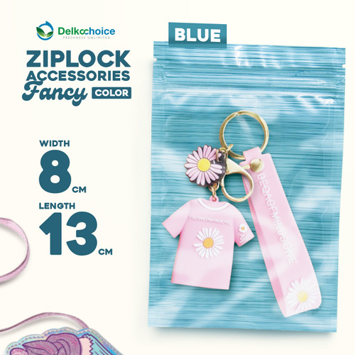 Plastik Klip ZIPLOCK Bag 8x13cm BLUE Kemasan Aksesoris DELKOCHOICE
