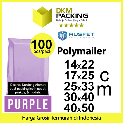 Polymailer PURPLE 14x22cm Amplop Plastik Packing Olshop PREMIUM/ PACK