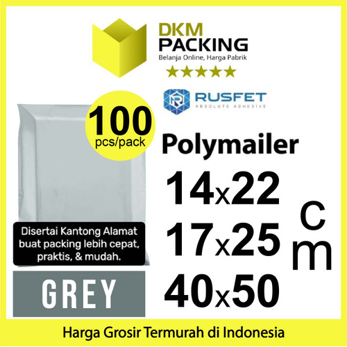 Polymailer GREY 17x25cm Amplop Plastik Packing Olshop PREMIUM / PACK