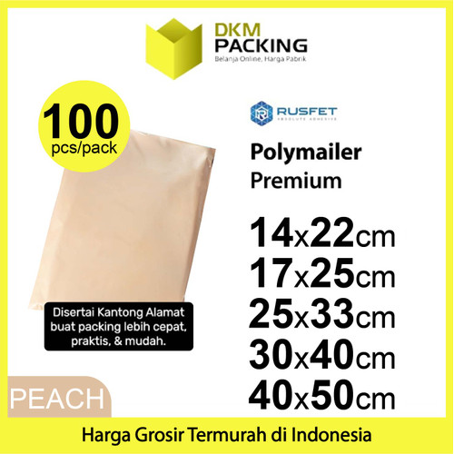 Polymailer PEACH 14x22cm Amplop Plastik Packing Olshop PREMIUM/ PACK