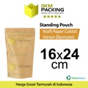 Plastik Klip 16x24cm Kraft Paper EKONOMIS FULL ZIPLOCK Standing Pouch