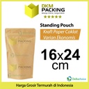 Standing Pouch 16x24cm Kraft Paper EKONOMIS FULL ZIPLOCK Plastik Klip