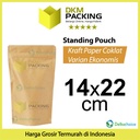Standing Pouch 14x22cm Kraft Paper EKONOMIS FULL ZIPLOCK Plastik Klip