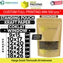 Standing Pouch Kraft Paper EKONOMIS WINDOW Plastik Ziplock Delkochoice