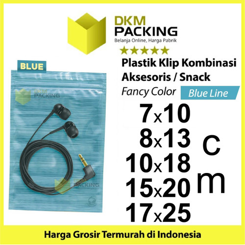 Plastik Klip 17x25cm ZIPLOCK BAG BLUE Kemasan Aksesoris DELKOCHOICE