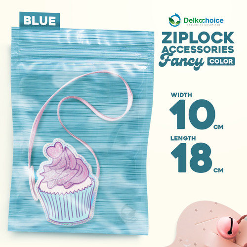 Plastik Klip 10x18cm ZIPLOCK BAG BLUE Kemasan Aksesoris DELKOCHOICE