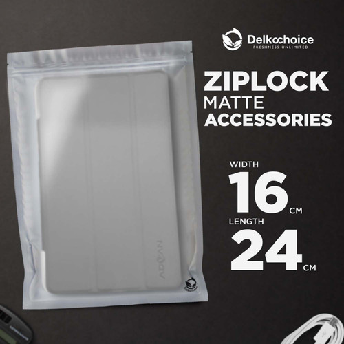 Plastik Klip 16x24cm ZIPLOCK BAG MATTE Kemasan Aksesoris DELKOCHOICE