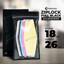 Plastik Klip 18x26cm ZIPLOCK BAG BLACK Kemasan Aksesoris DELKOCHOICE