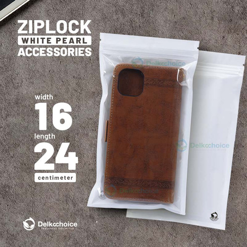 Plastik Klip 16x24cm ZIPLOCK BAG WHITE Kemasan Aksesoris DELKOCHOICE