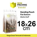 Standing Pouch 18x26cm Flat Bottom Matte Plastik Kemasan DELKOCHOICE