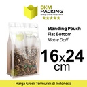 Standing Pouch 16x24cm Flat Bottom Matte Plastik Kemasan DELKOCHOICE